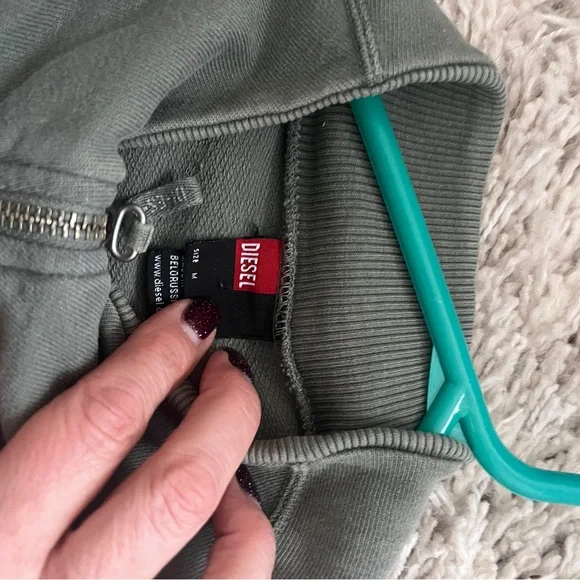 Vintage Diesel Khaki Green Logo zip Jacket - Picture 5 of 5